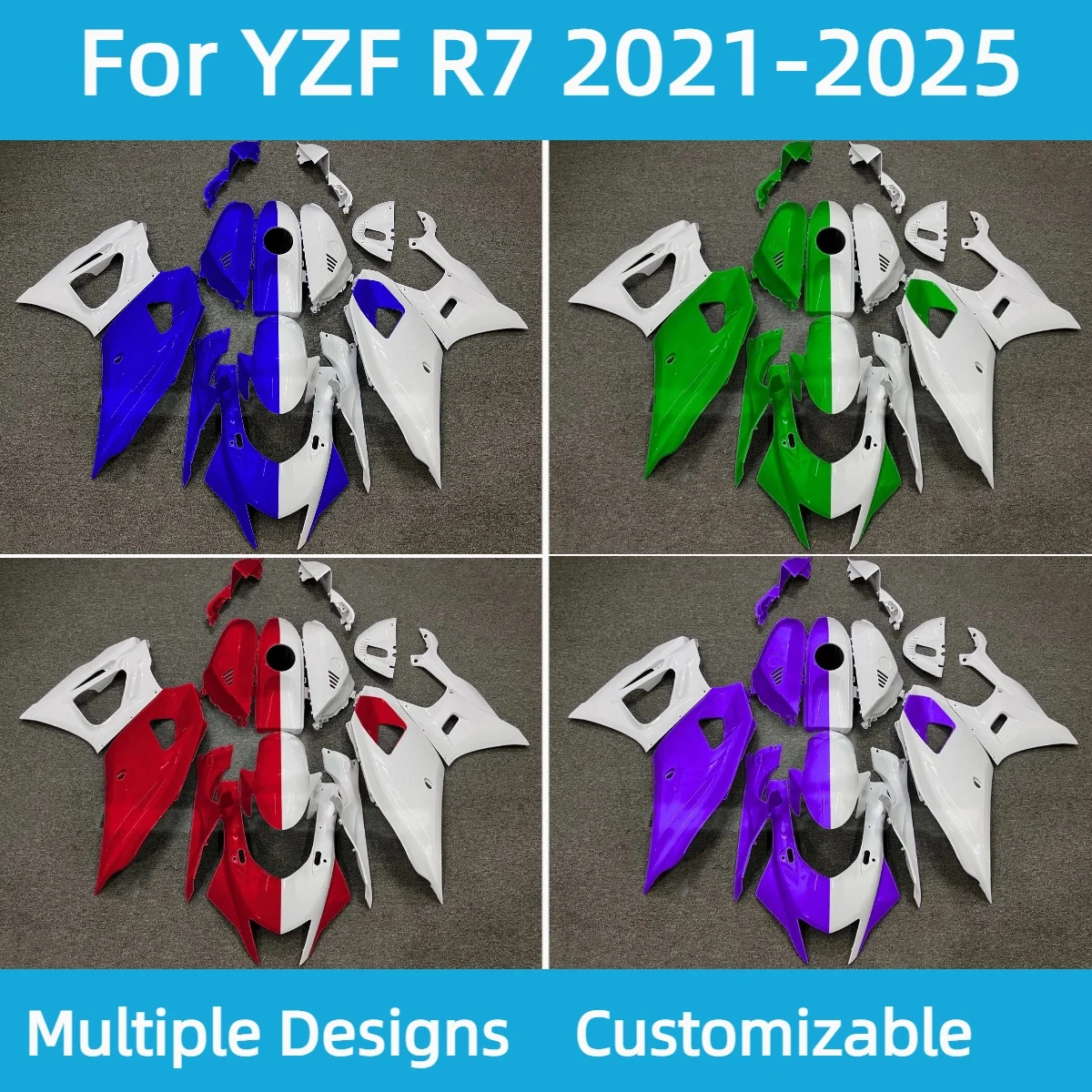 

Новый стильный комплект обтекателей YZF R7 2021 2022 2023 2024 2025, детали кузова мотоцикла, полный комплект обтекателей для YAMAHA YZFR7 21-25