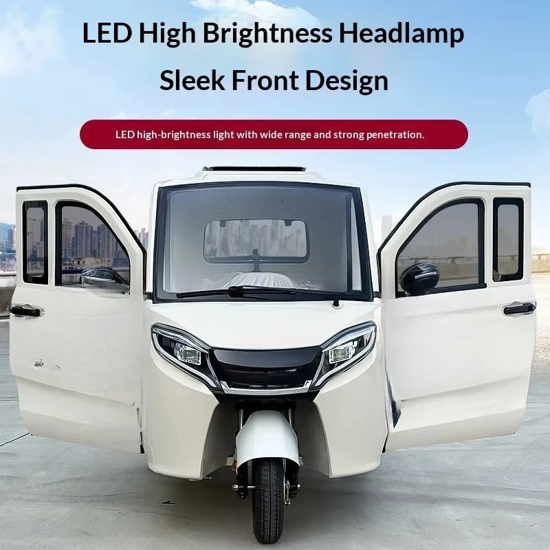 Electric-tricycle Cargo Small Fully Closed New Energy Lead-acid 60V1000W Motor 3-Passenger  50-70km Range 300-400kg T001