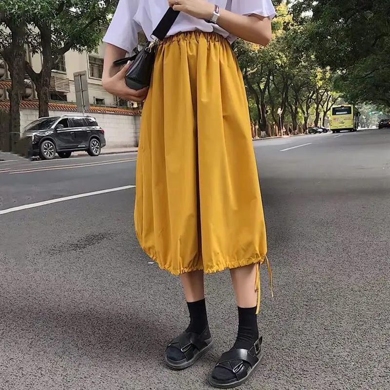 Branco preto roxo algodão linho saia feminina 2025 coreano cintura alta escola lanterna saia plus size autunm saias longas 5xl 6xl