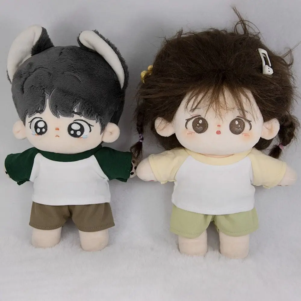 10cm Cotton Doll Clothes Casual Wear T-shirt Blouse Mini Clothes Tops For Cotton Stuffed Doll Toys Accessories Idol Doll Outfit
