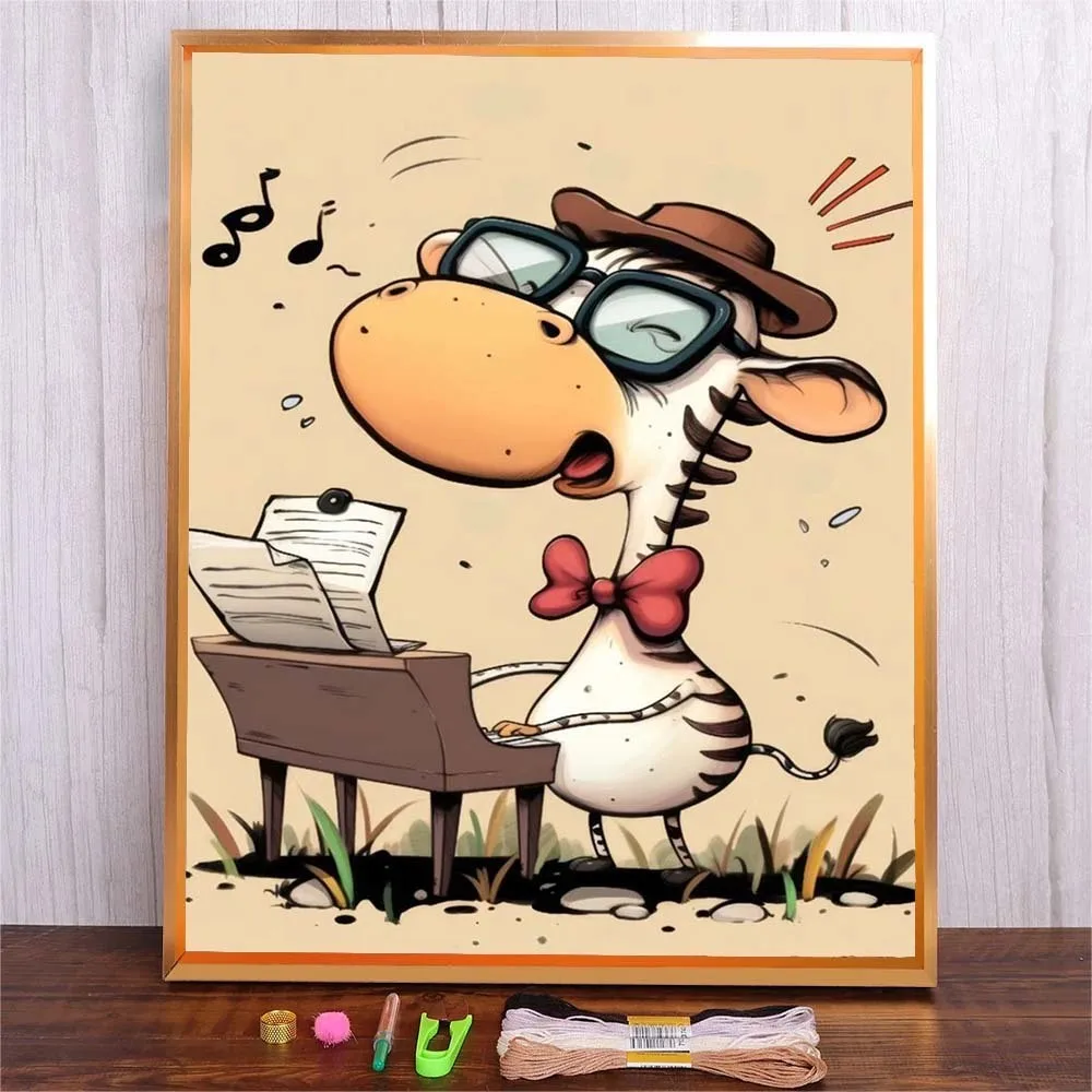 

Cartoon Zebra Full Printed Canvas Cross Stitch Kit New Arrivals Embroidery Fabric Anime Patterns Handmade Gift Home Decoration