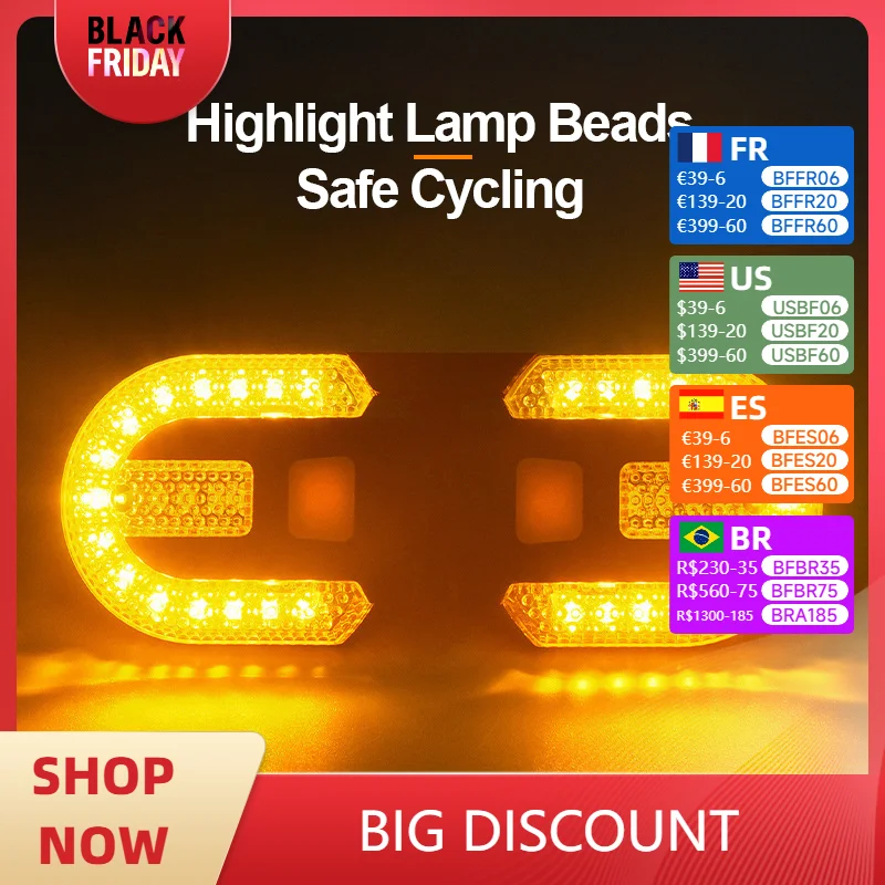 Bike Turn Signal Rear Light Remote Lights LED Rechargeable USB Bicycle Lamp Bike Wireless Back Led Scooter Tail Light