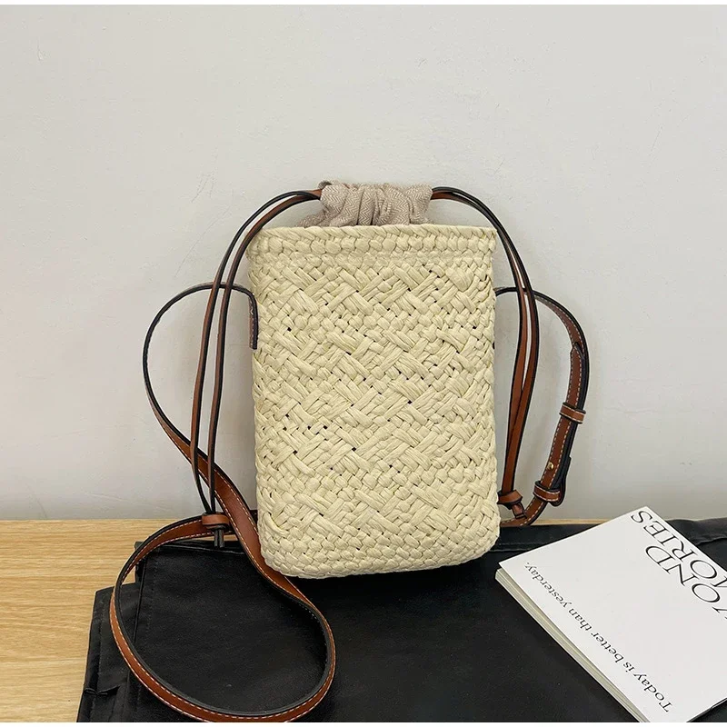 Umhängetasche aus Baststroh mit Farbverlauf, Designer-Sommer-Strand-Reise-Schultertasche, grasgewebter Boho-Shopper-Markkorb – Detail 13