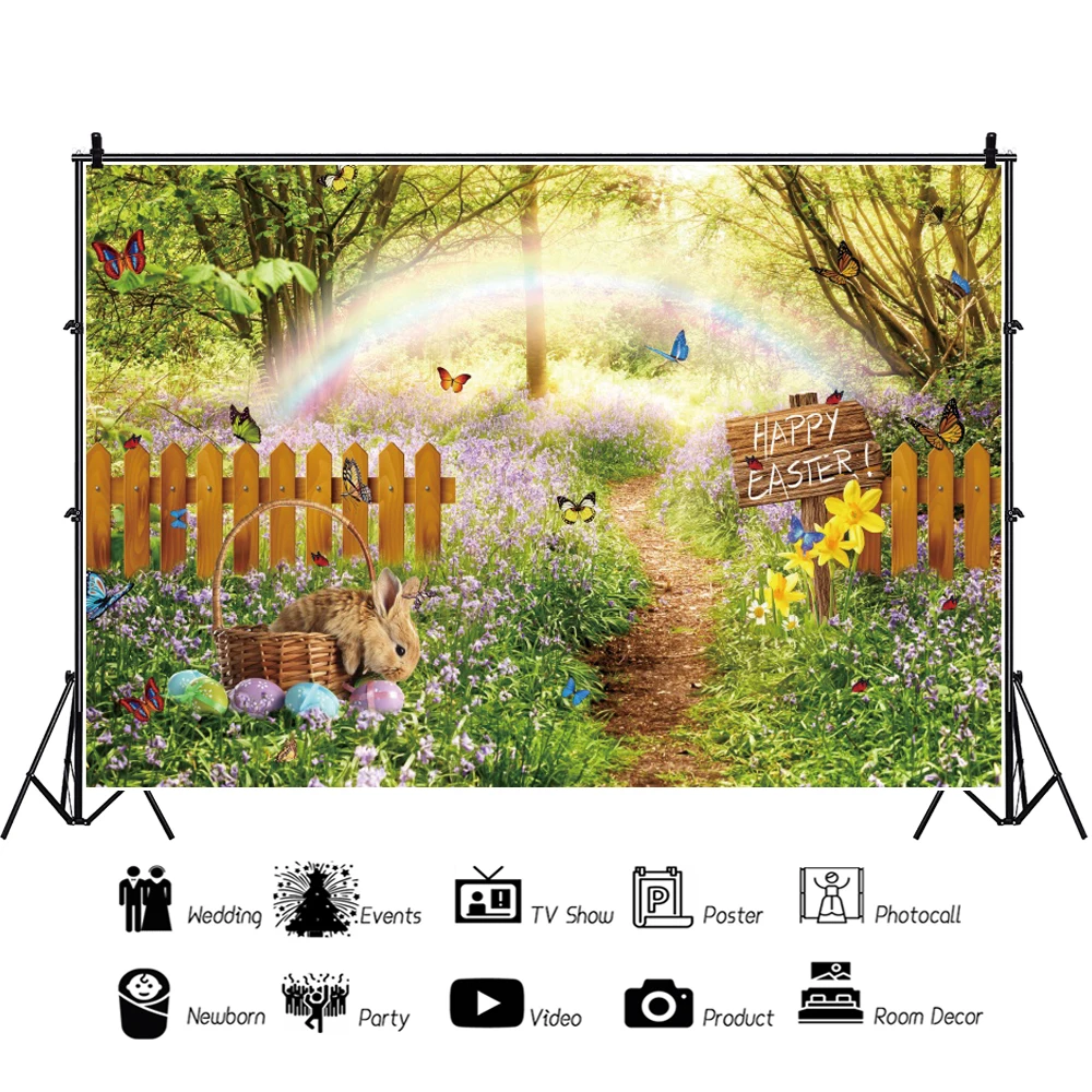Buon giorno di pasqua sfondo per la fotografia uovo di coniglio primavera fiore erba sfondo bambino festa di compleanno sfondo Studio fotografico