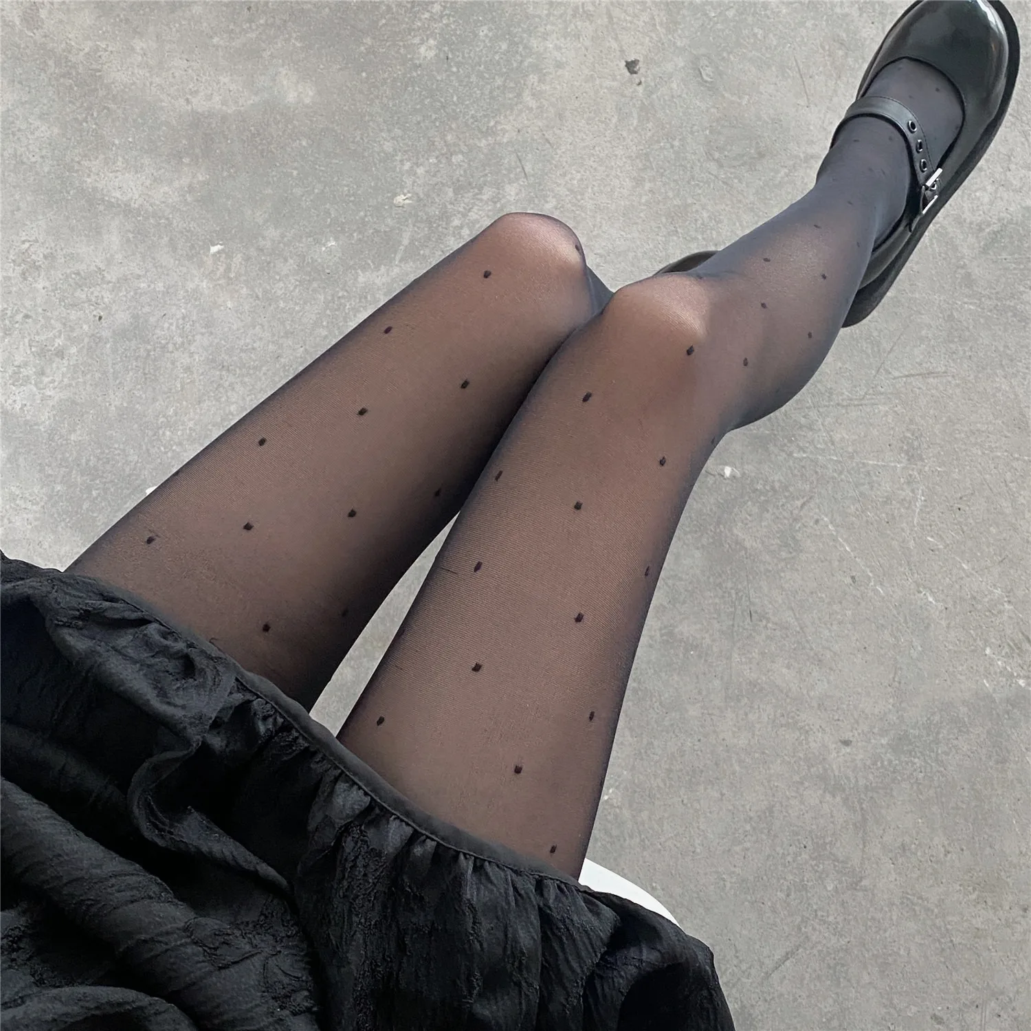 Spring and summer thin ultra transparent sexy jk black stockings women white pantyhose anti hook silk jacquard tights white silk