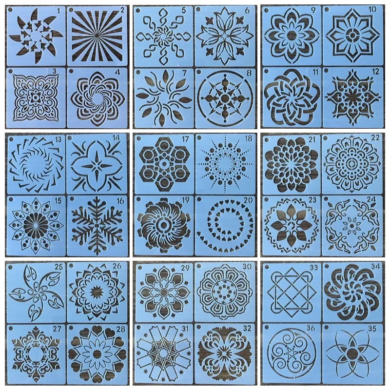 36 PCS Mandala Dots Painting Stencil Set, Great for DIY Painting Art Projects Wood Walls Floors Fabric Furniture Tiles Gifts