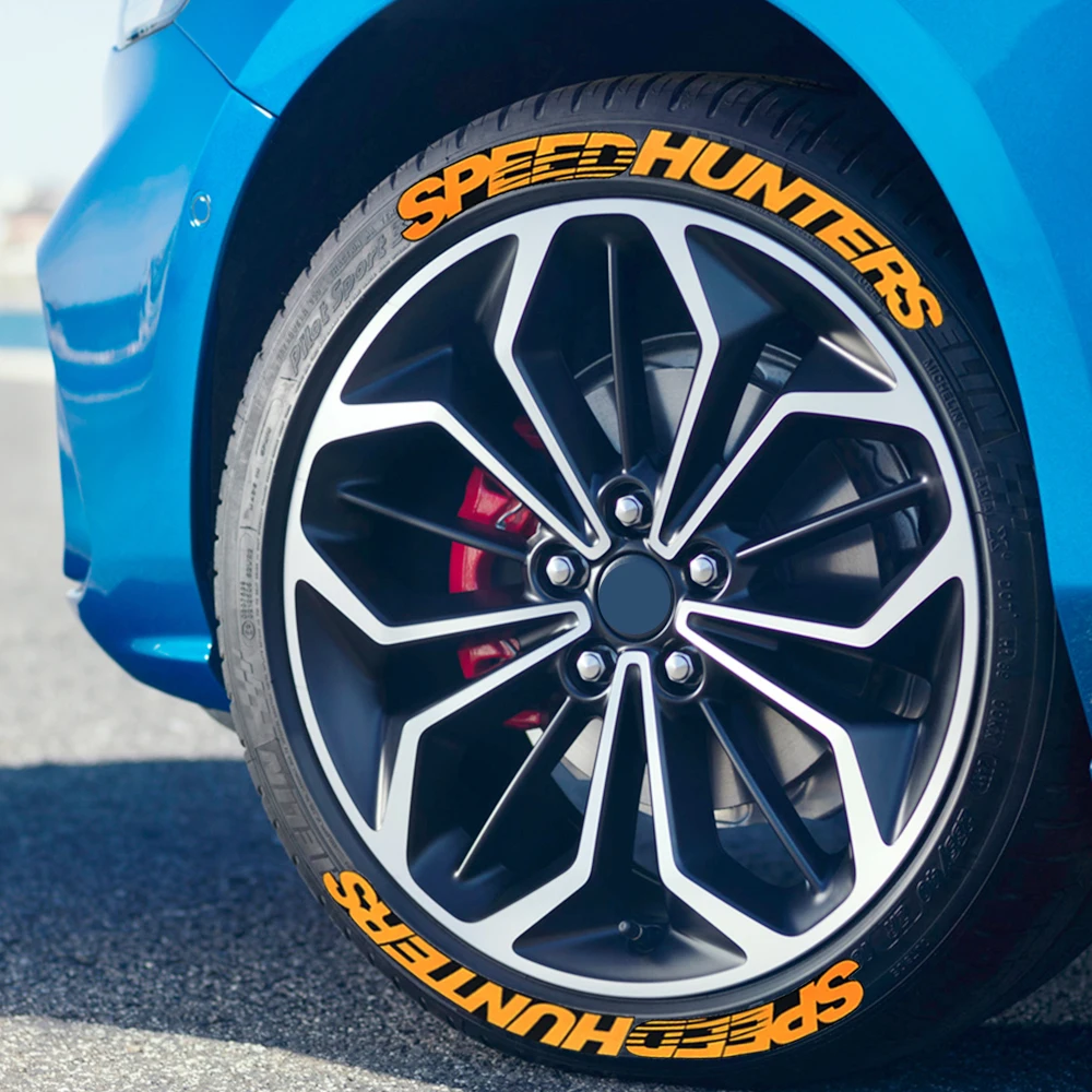 Car Tire Decals Car Tuning Universal 3D Permanent PVC Joined Tire Decor Stickers SPEEDHUNTERS Label Letters for 4 Tires