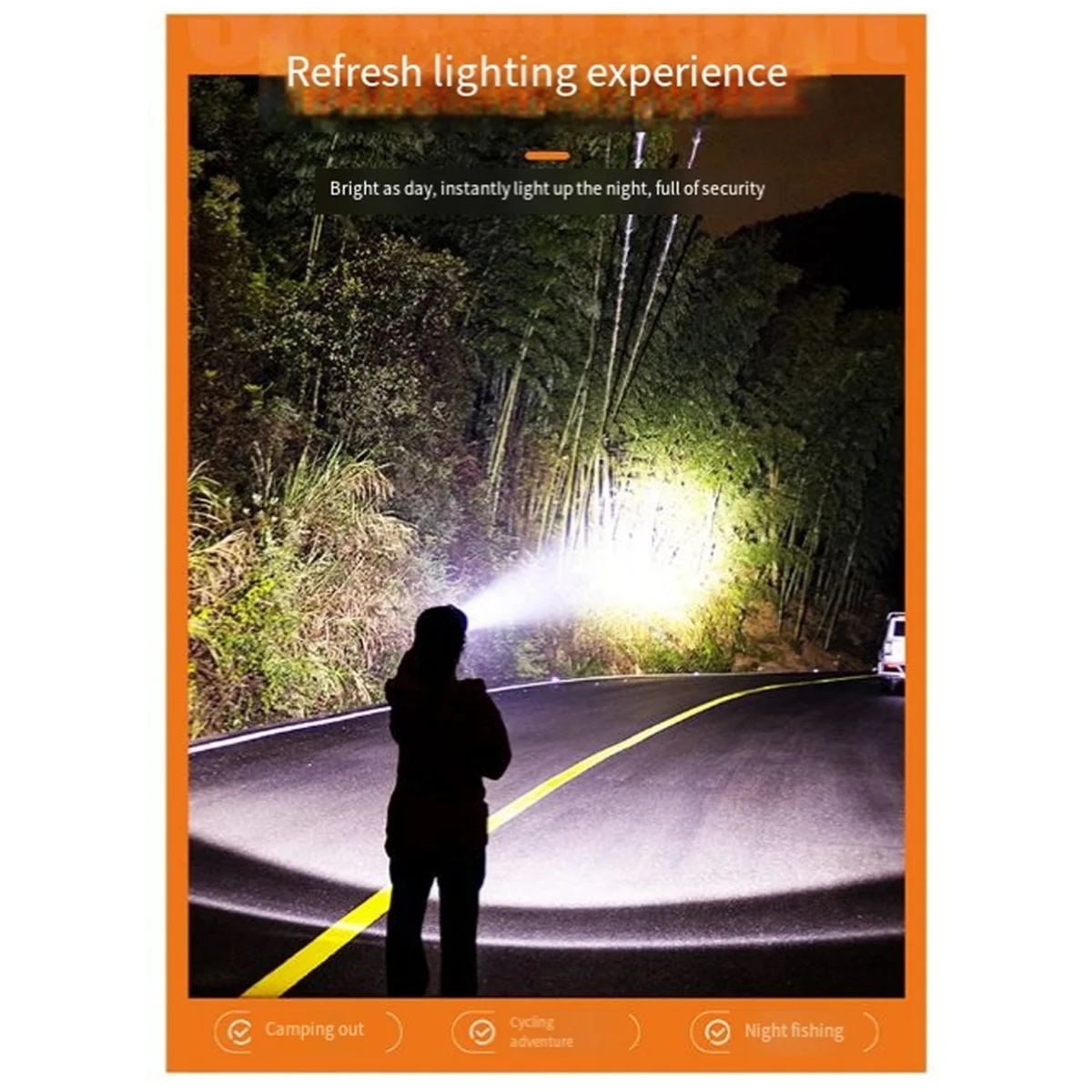 BFYLE Rechargeable Led Headlamp Outdoor Flashlight Camping Search Light Flashlight 270° Adjustable HeadStrap Lamp