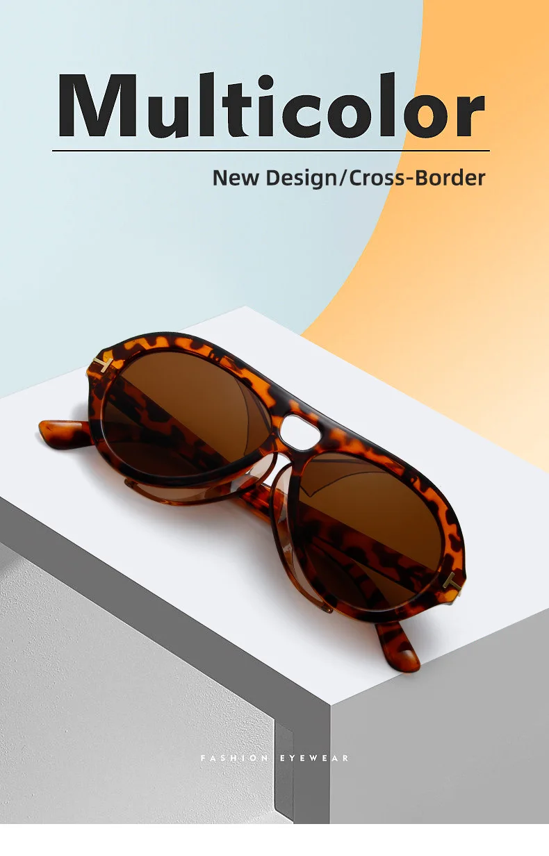 نظارات شمسية بإطار دائري كلاسيكي، نظارات شمسية هيب هوب غير سائد مخصصة، نظارات متخصصة بحافة واسعة للرجال