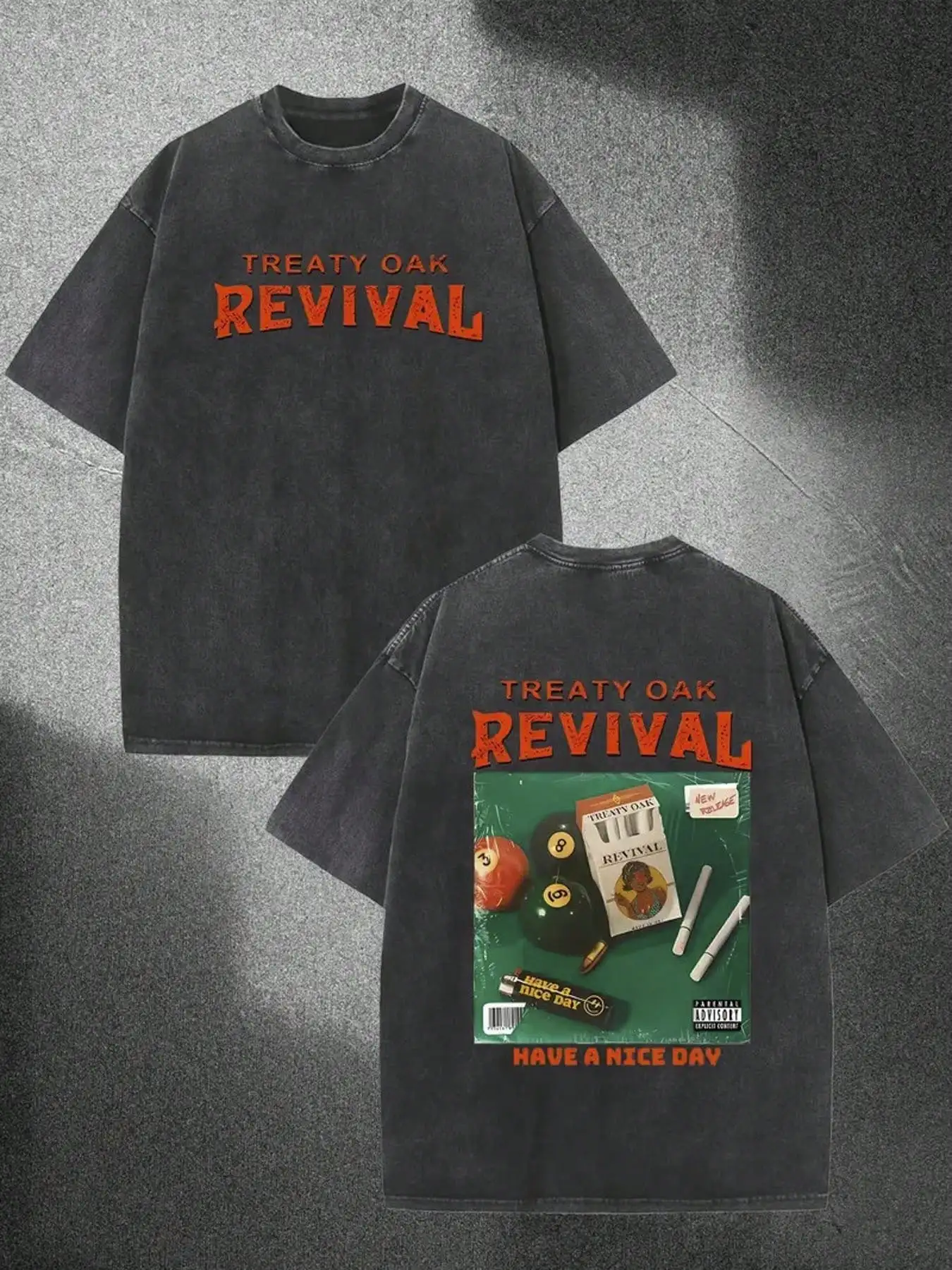 

Футболка из плотного хлопка - двусторонний винтажный уличный принт, свободный крой, круглый вырез, повседневная модель на все сезоны