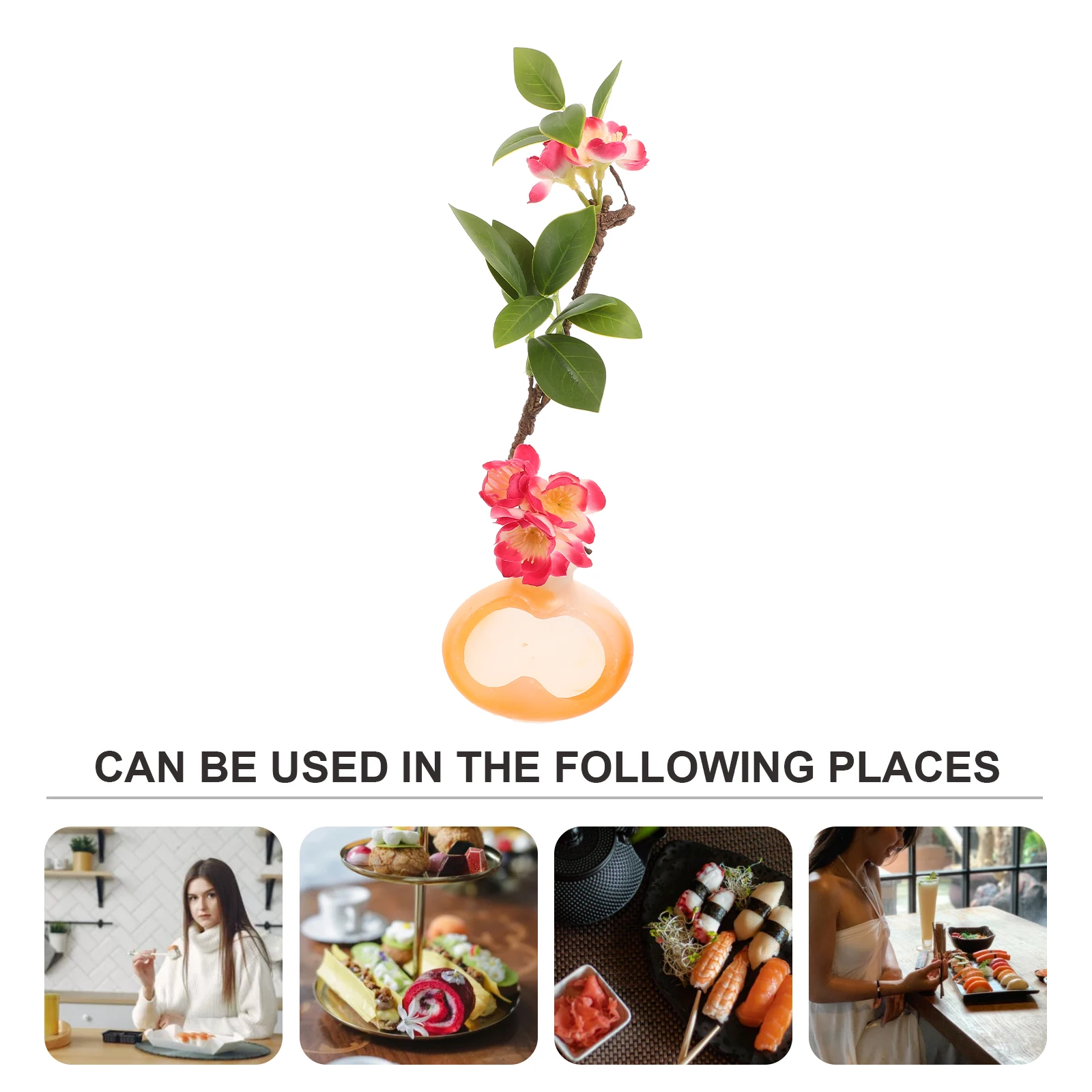 

Fake Flowers Sashimi Decoration Plate nament Lifelike Vase Hotel Desktop Accessory Food Embellishment Kitchen Dish Decor