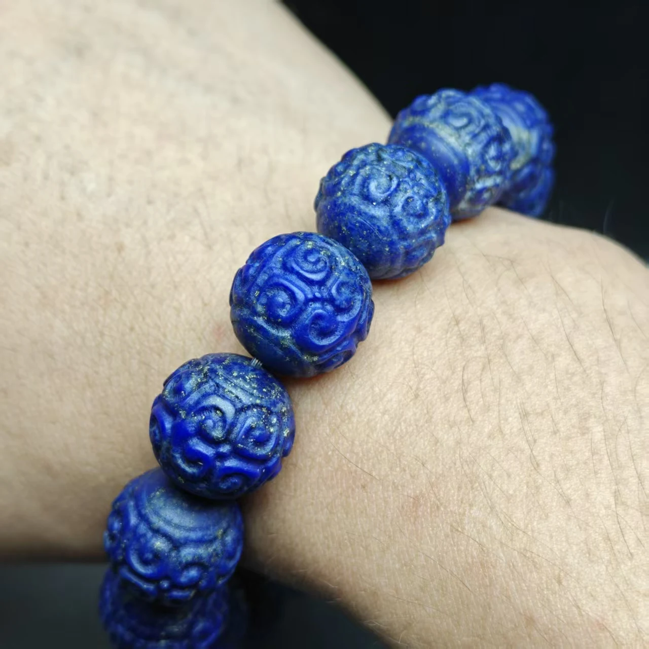 XXINGYU Natürliche AAAA Kaiser-Lapislazuli-Ruyi-Perlen, glatte runde lose Perlen für DIY-Schmuckzubehör, Armbänder, Perlen, Geschenk – Detail 4