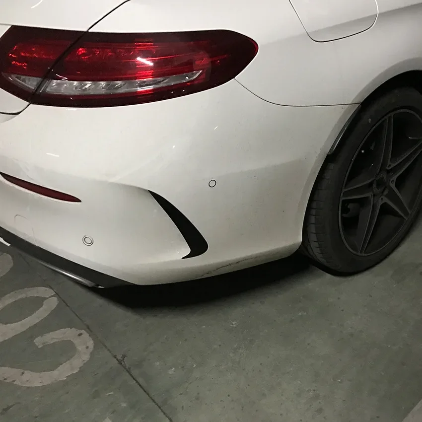 Car Rear Side Air Vent Canards Cover For Mercedes Benz C Coupe C205 C200 C260 C300 C43 C63 2015-2019 Bumper Splitter Spoiler