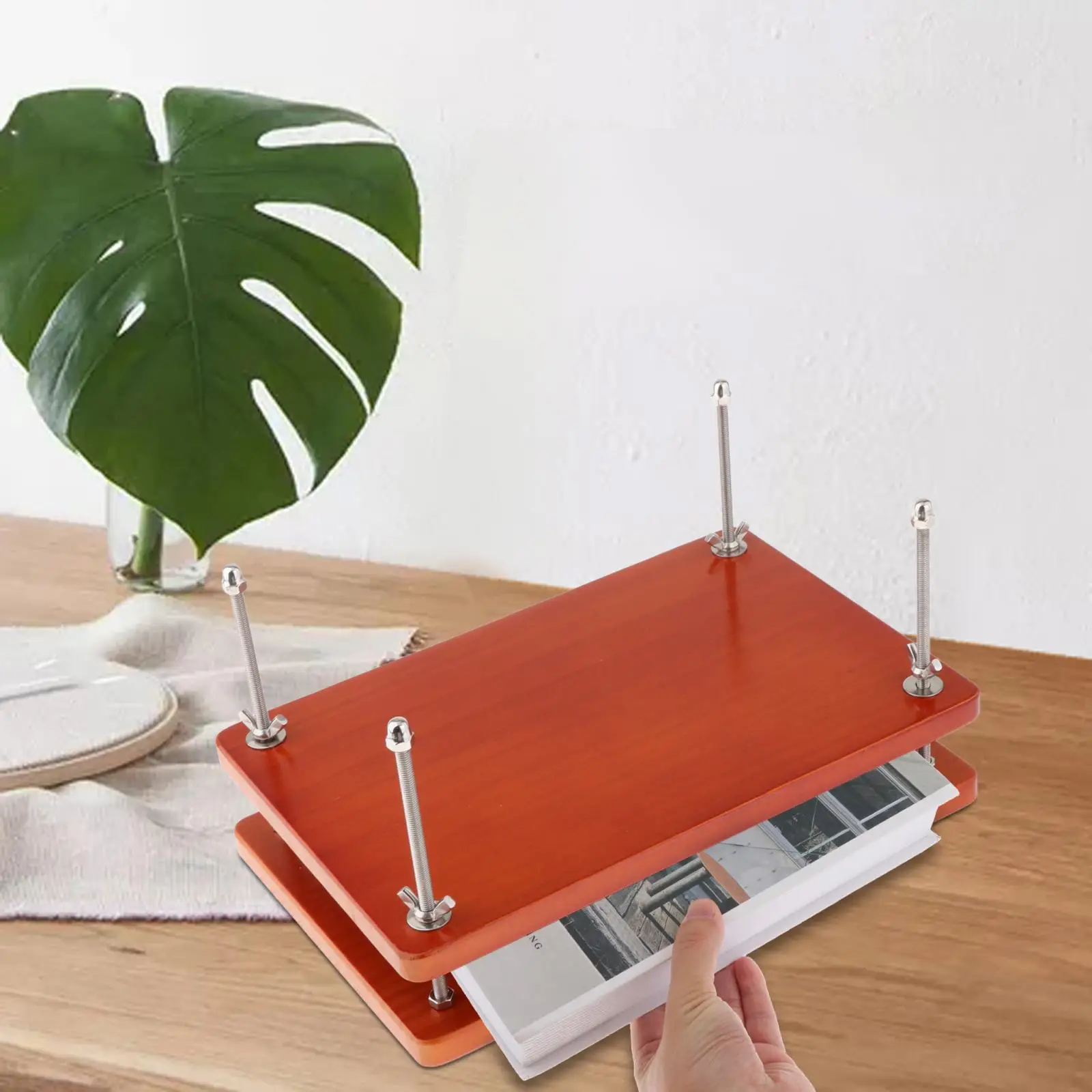 เครื่องกดหนังสือไม้เครื่องผูกพันหนังสืออุปกรณ์เย็บเล่มเครื่องกดกระดาษแบนสำหรับเดสก์ท็อป