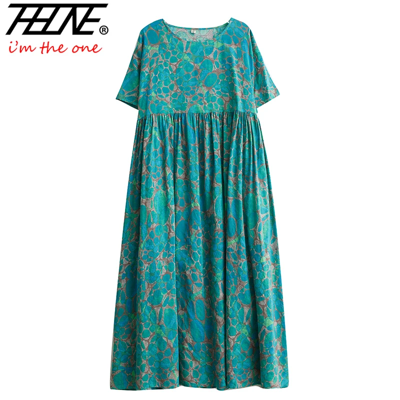 Frauen Kleid plus Größe Maxi lange böhmische Para Mujer Vestidos Femenino Sommer elegante Boho Print Robe Vintage Kleider übergroß