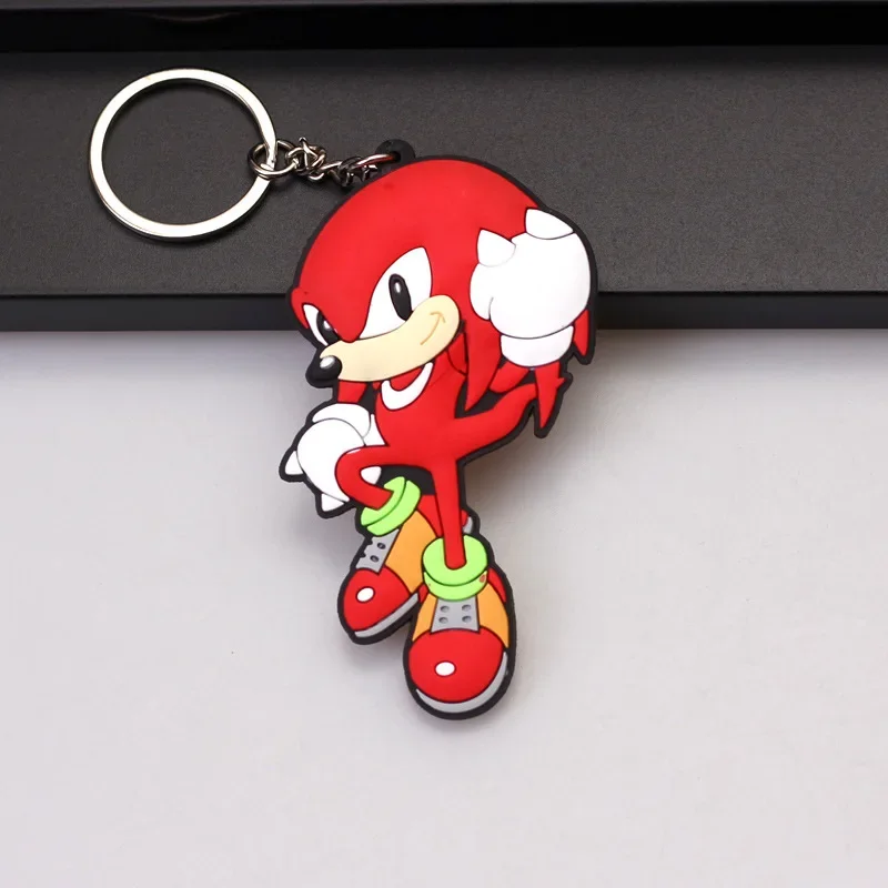 Sonic Anime Silicone Keychain Kawaii Cartoon Figure Amy Rose Team Dark Doll Key Chain Keyring Key Charms Kids Birthday Toys Gift