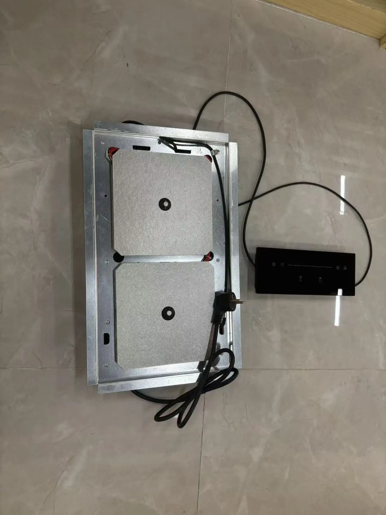 2026 Invisible Induction Cooker Under Granite Marble Hidden 2 burner Separated Control Panel Built-in Hidden Induction Cooktop