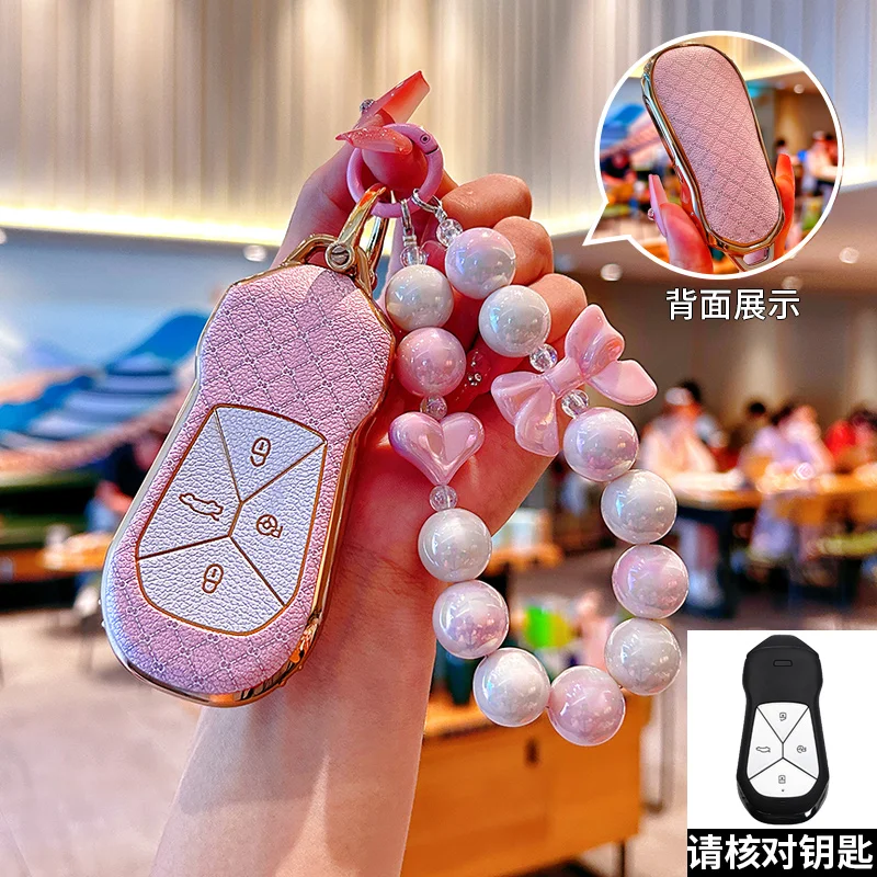 

Car Key Cover Case Keychain Ring For XPENG P5 P7 new G3i electric car G6/G9 P7i/G3 Fashion High-grade Leather Shell Buckle