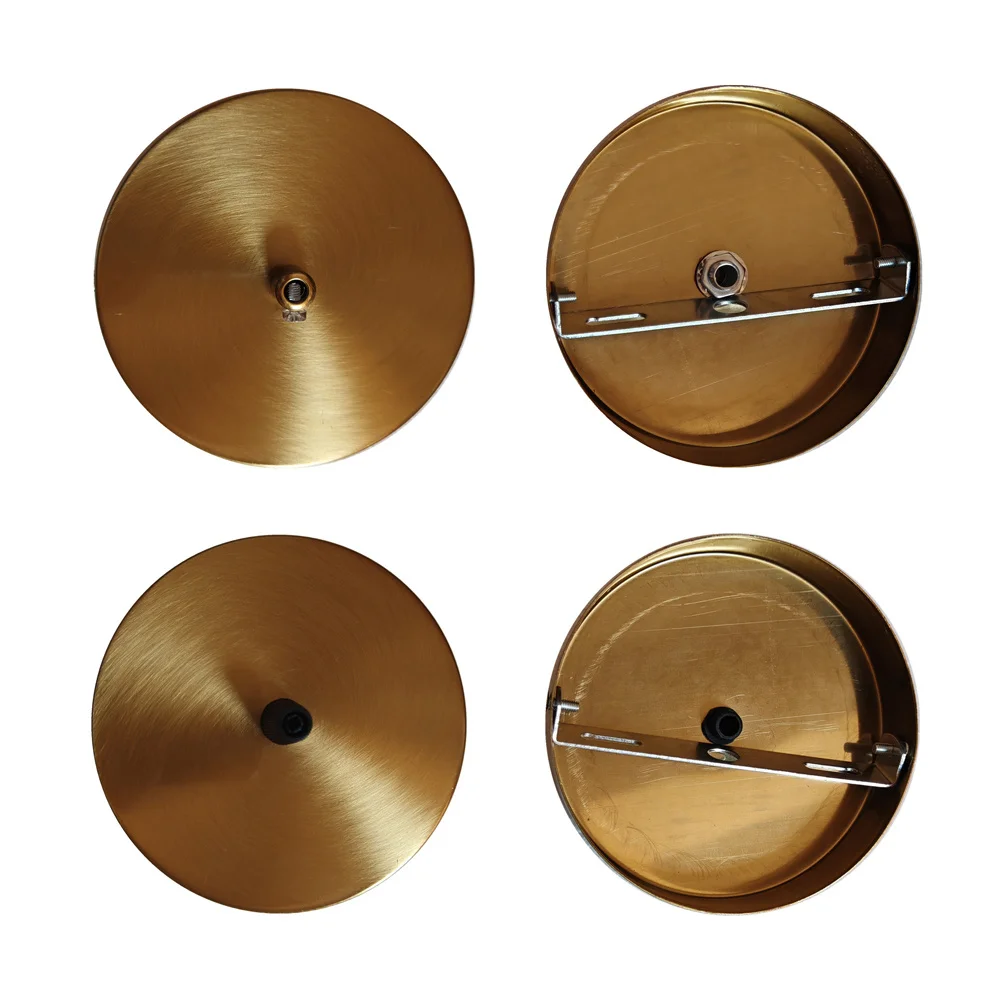 DIY 10/15/20/25/30cm Brass Gold Ceiling Plate Wall Sconce Base Vintage Pendant Lamp Disc Base Ceiling Canopy+Lock Wire Lamp Base