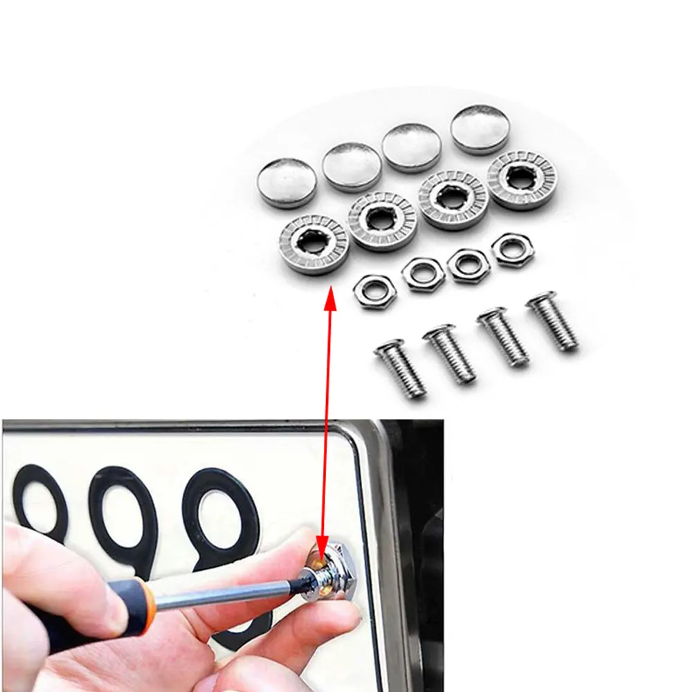 16X Car License Plate Bolts Screws Cover for Alfa Romeo Myth 4C Mito Giulietta 159 GTO GTA flip folding remote