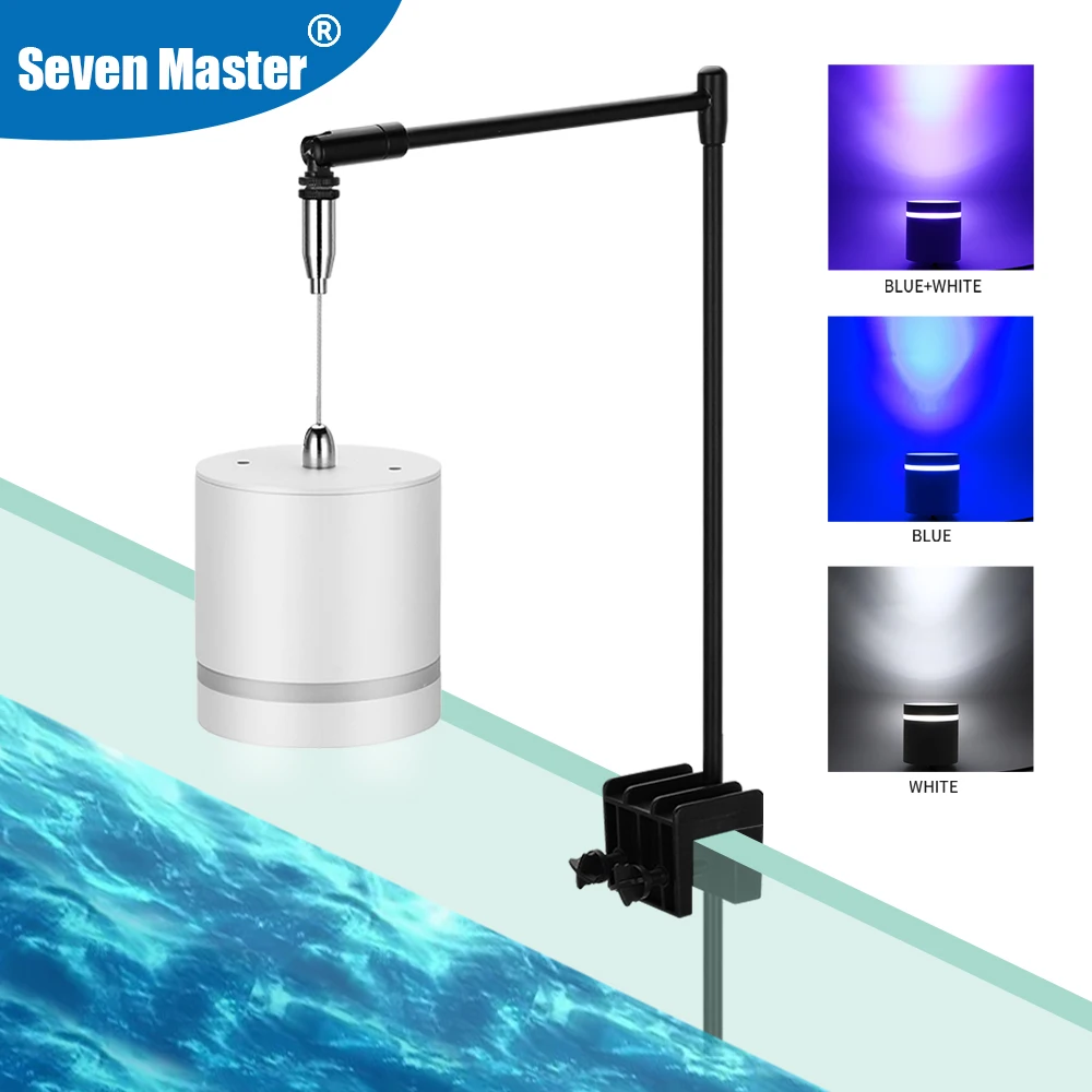 Dimmable LED Lamp Clip for Plant Grow Aquatic Algae Tank 3 Channels Lighting Fish Tank Hanging Stand Safely Fixture 16W