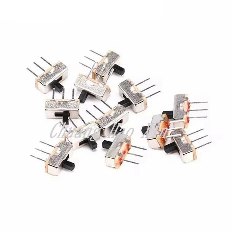 100PCS Interruptor on-off mini Slide Switch SS12D00 SS12D00G3 3pin 1P2T 2 Position High quality toggle switch Handle length:3MM