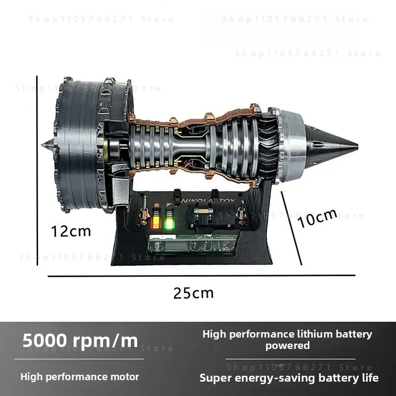 Turbo Fan Aircraft Engine Model with Brushless Motor Thrust Reverser
