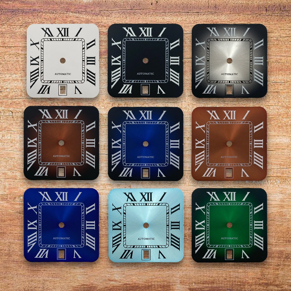 27Mm S Logo Persegi Dial Roma Cocok NH35/NH36/4R/7S Gerakan Otomatis Cocok Jam 6 Aksesori Modifikasi Jam Tangan 3/3.8/4 Jam