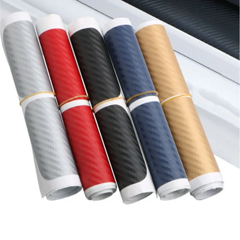 

Универсальная защита заднего бампера автомобиля, защита багажника, входная дверь, защита порога, 3D наклейка, углеродное волокно, ПВХ, защита края, аксессуары