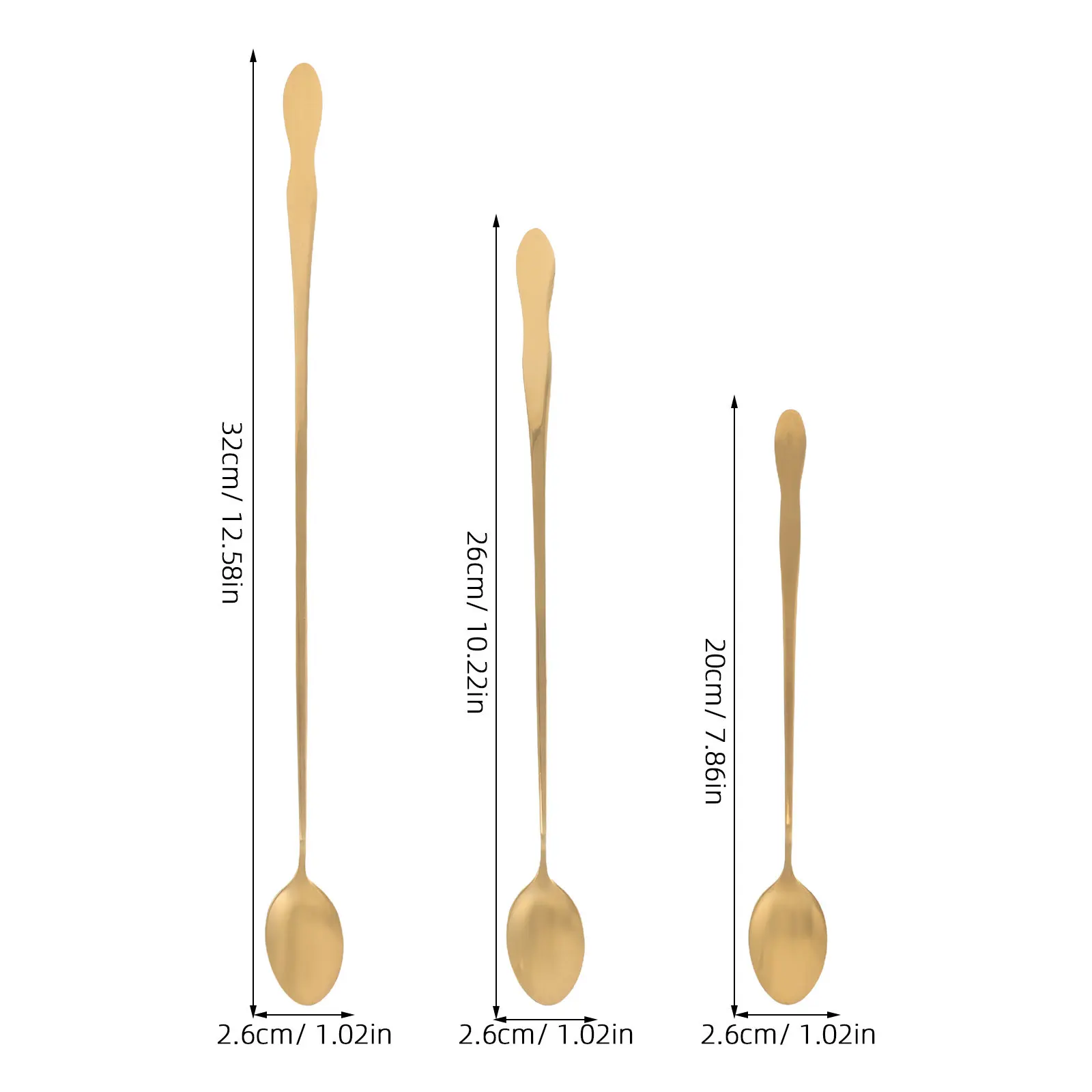 Immagine 4: Set di 6 Cucchiai da Cucina in Acciaio Inox Resistente con Manico Lungo per Controllo di Precisione, Ideali per Caffè, Zuppe, Fonduta e Tè