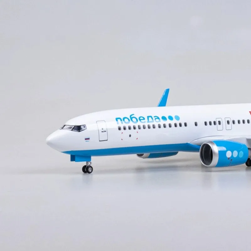Russian Victory Airlines B737 Airplane Airways 47cm Scale Plastic Model Diecast Resin Aircraft Collection Display Decoration Gif