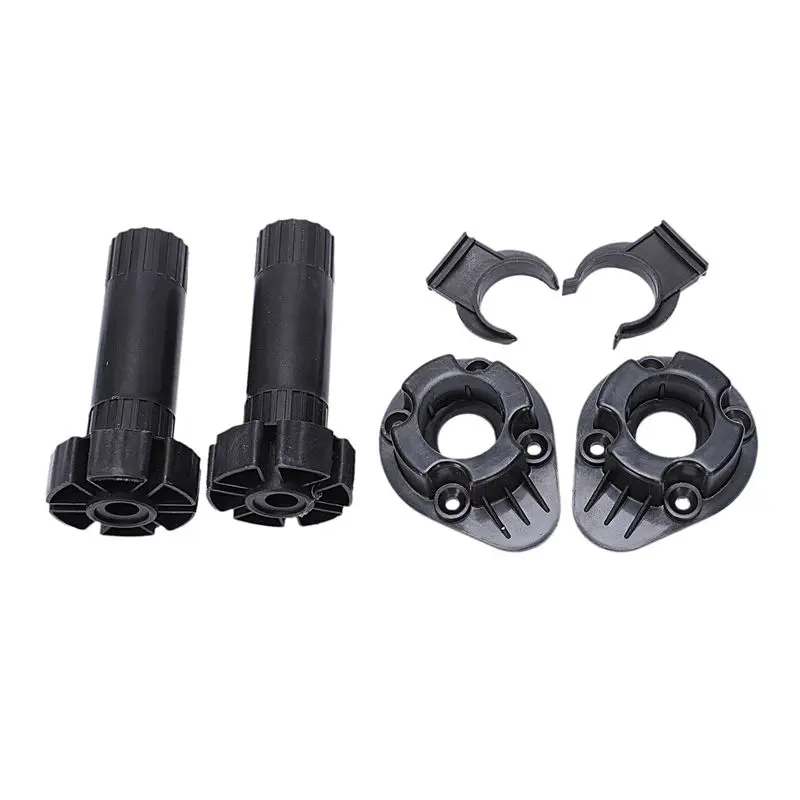 Y74A-8X Plastic Adjustable Height Kitchen Cupboard Plinth Foot Leg Pair Black
