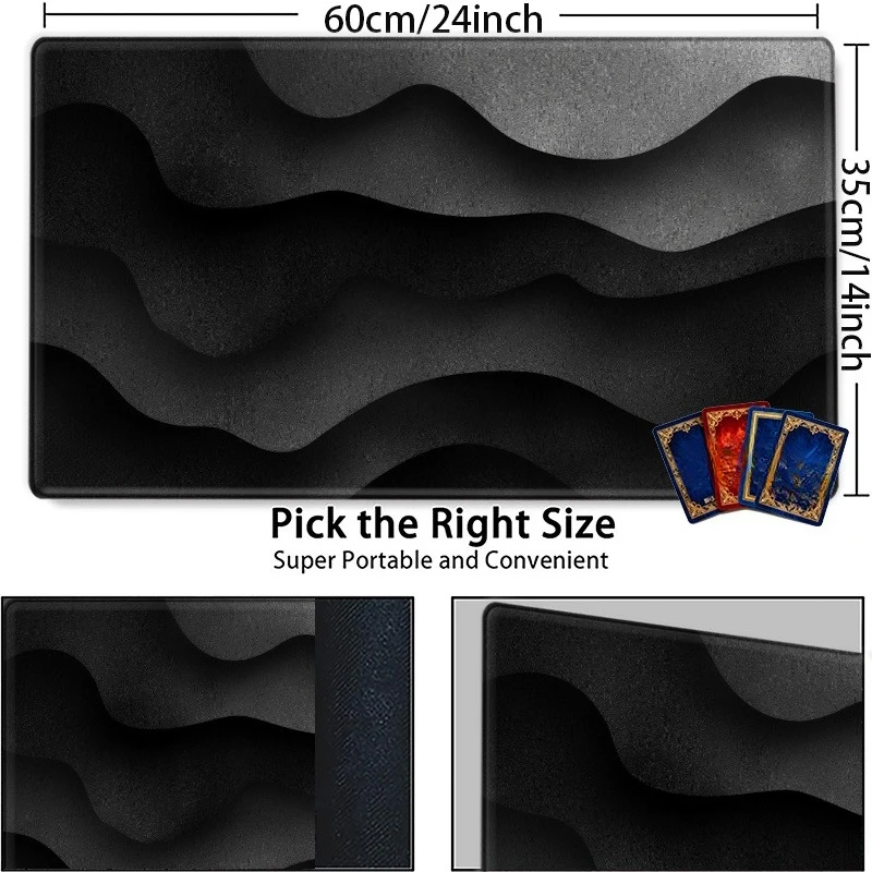 Collectible card game table mat suitable for black and white abstract wavepatterned paper mats for card games gift for card game