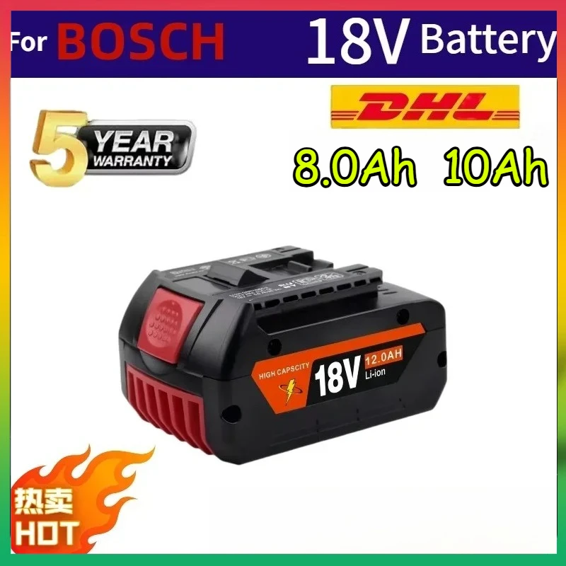 18V 8.0Ah 10Ah Lithium Battery for BOSCH Authentic BAT609 BAT609G BAT618 BAT618G BAT614 for Electric Drill