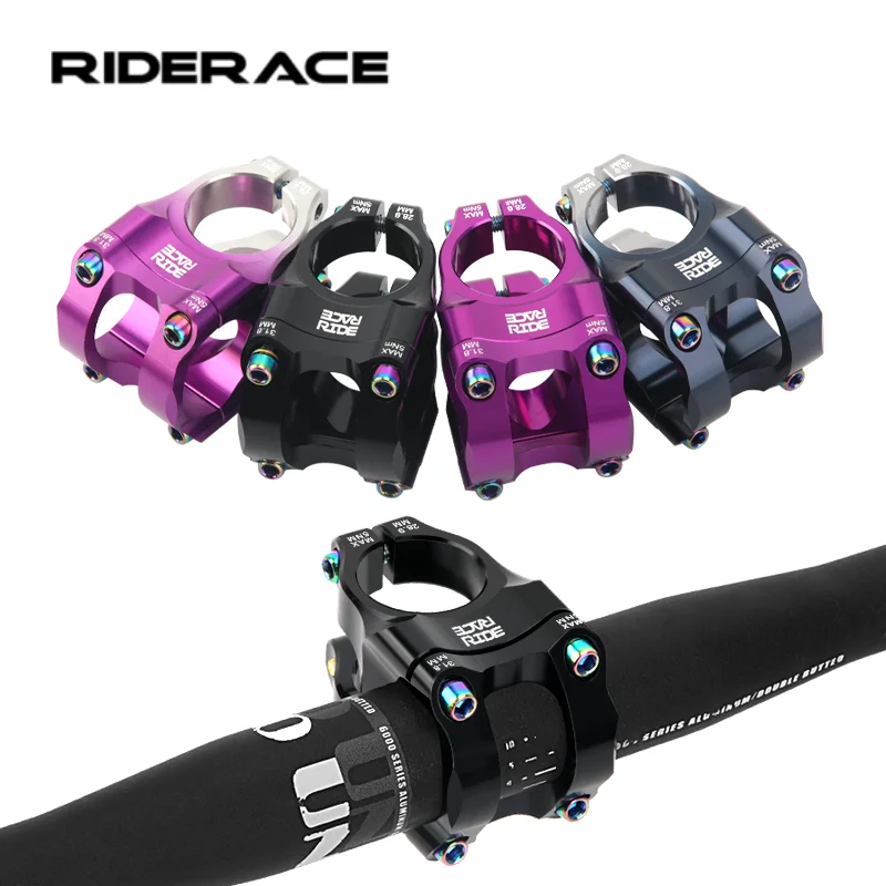 RIDERACE Fahrrad-Vorbau für 31,8 mm Lenker 35 mm 0 Grad CNC MTB Mountainbike Riser Rennrad 28,6 Vordergabel-Vorbau