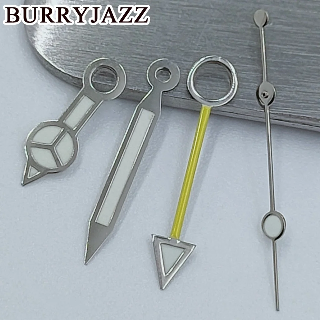 ساعة Burryjazz GMT المضيئة ، يد ذهبية وردية باللون الفضي والأزرق والأحمر والأرجواني والأخضر والأسود ، NH34