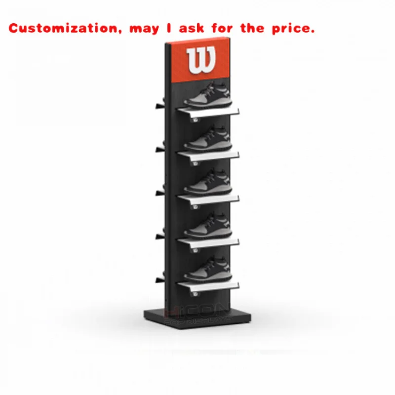 custom.Custom Metal Sport Shop Shoes Display Rack Commercial Merchandising Running Shoes Display Stand