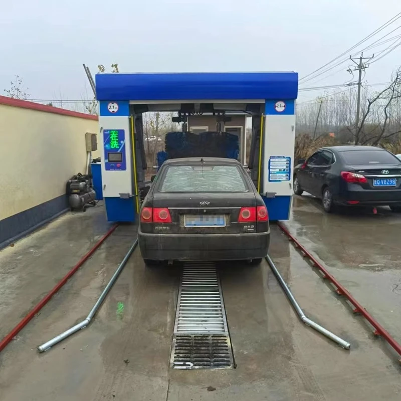 Commercial Reciprocating 5 Brush Car Washer, Fully Automatic Electric Car Washing Equipment Equipped With Strong Dryer