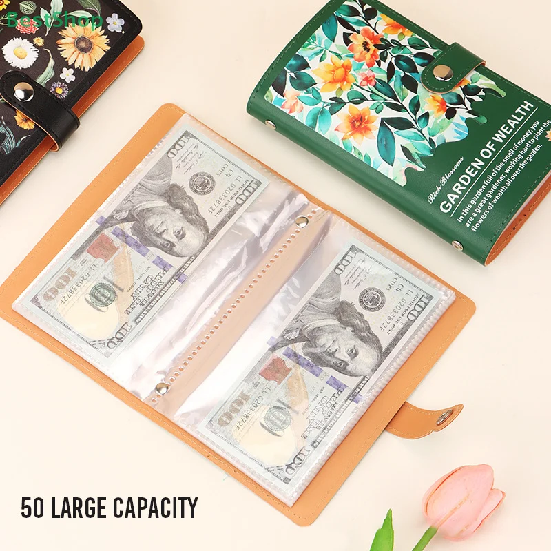 สีสัน A6 Money Budget Planner Binde 50 แผ่น Photocards สําหรับ Budgeting เงินสําหรับ Budget Binde