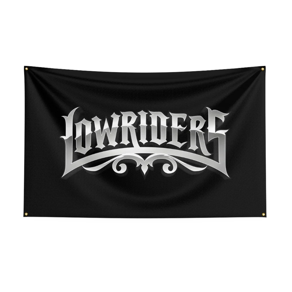 90*150CM Lowriders Racing Flag Polyester Digital Printing Banner for Garage Wall Art Indoor Decoration With Brass Grommets