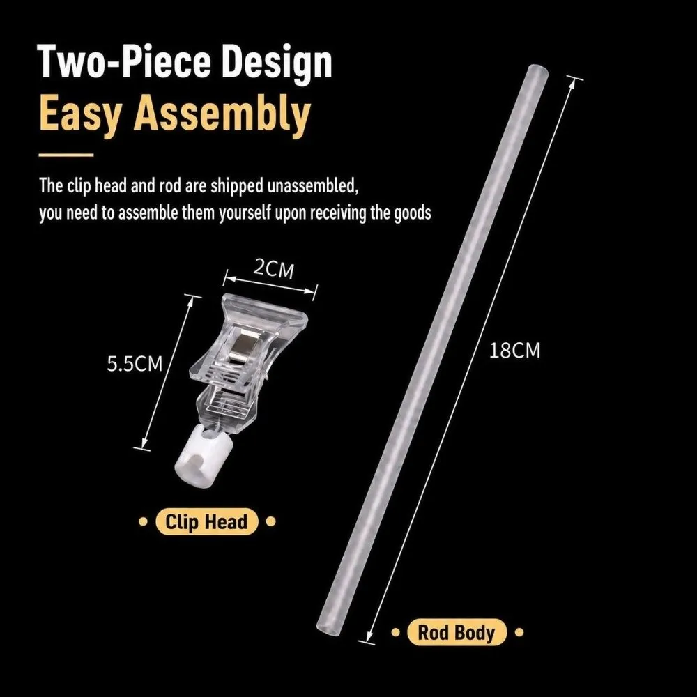 5Pcs Minimalist Plastic Card Holder Clips with Sticks Clear Flower Bouquet Card Clamp Pin Card Stand Photo