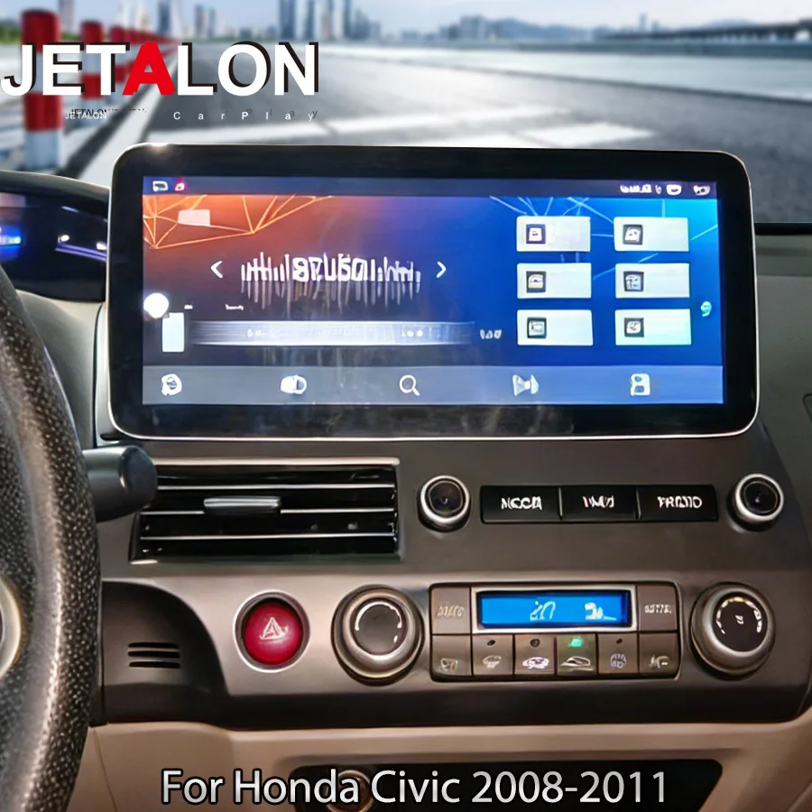 12.3inch For Honda Civic 2008-2011 Stereo Car Radio GPS Navigation MultimediaVideo Player Carplay Android15 Head Unit WIFI 4G