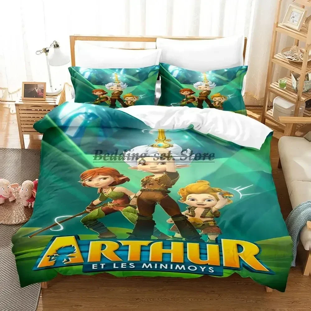 Arthur et les minimoys Bedding Set Single Twin Full Queen King Size Bed Set Aldult Kid Bedroom Duvetcover Sets 2023 Bed Sheet