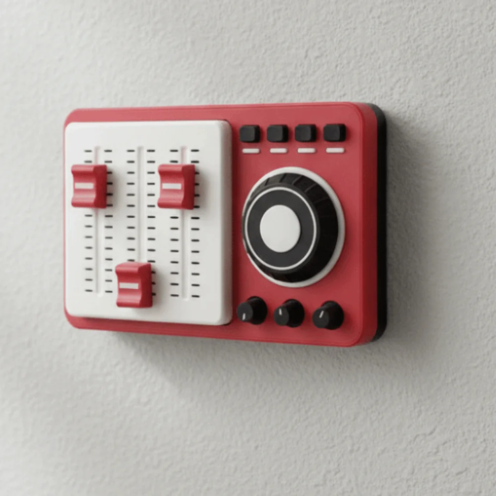 3 Switches Light Switch Guard Covers Creative Vintage Mixing Console Shaped Switch Cover Removable DIY Joystick Switch Stickers