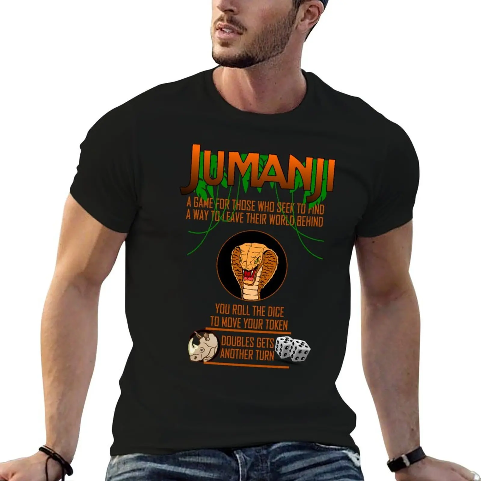 Camiseta Jumanji, camiseta de algodón, camisetas divertidas 100% de algodón, camisetas gráficas de algodón para hombre, camiseta