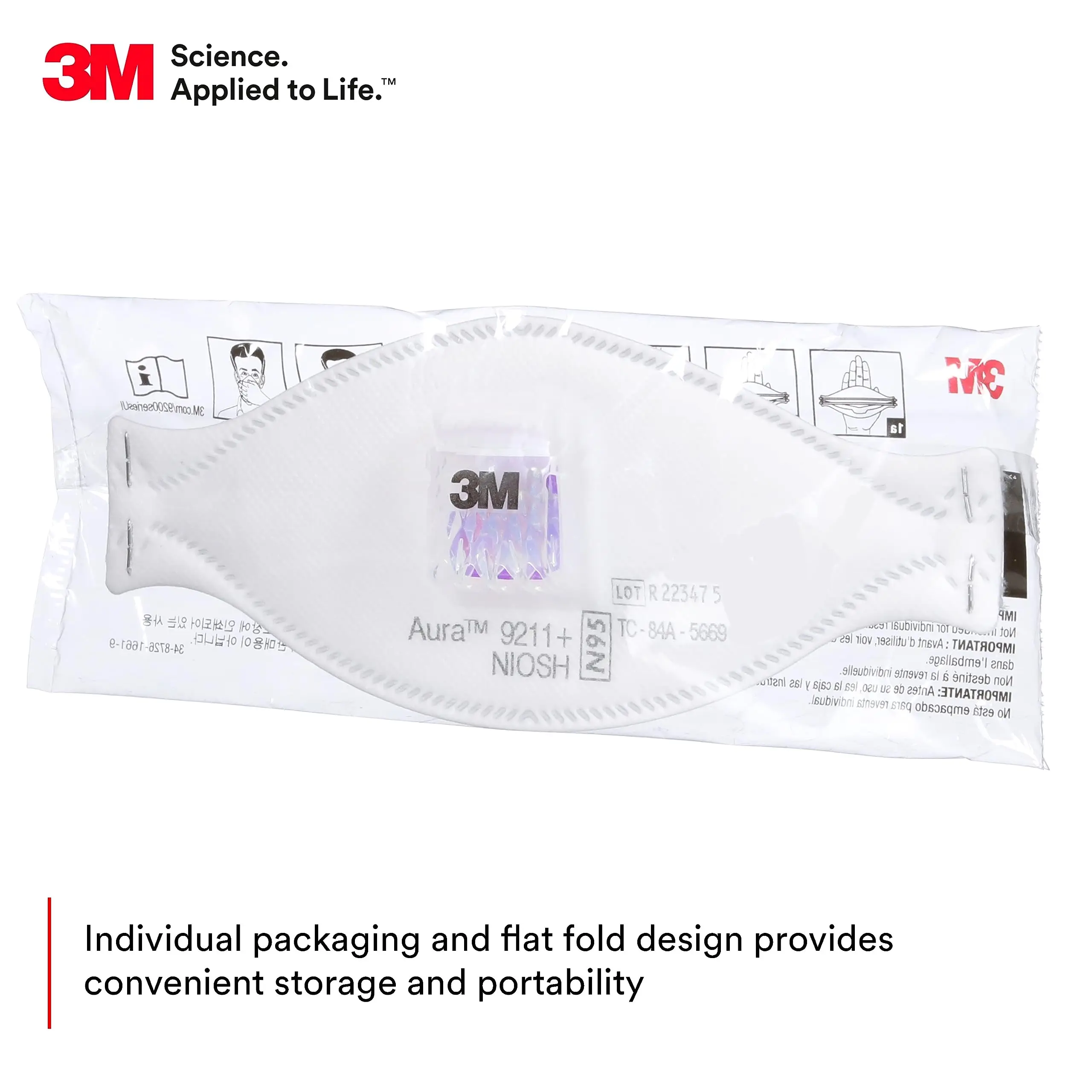 3M هالة 9211 + التنفس الجسيمات N95 قناع غير قابل لإعادة الاستخدام NIOSH الدخان طحن الرملي نشر كنس النجارة الغبار