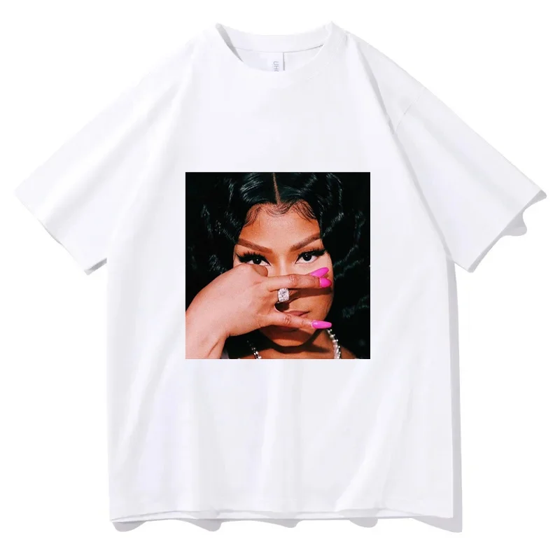 Summer Cotton T-shirt Rapper Nicki Minaj Print T-shirt Fashion Y2k Short Sleeve Tee Shirt High Quality Unisex Street Clothing