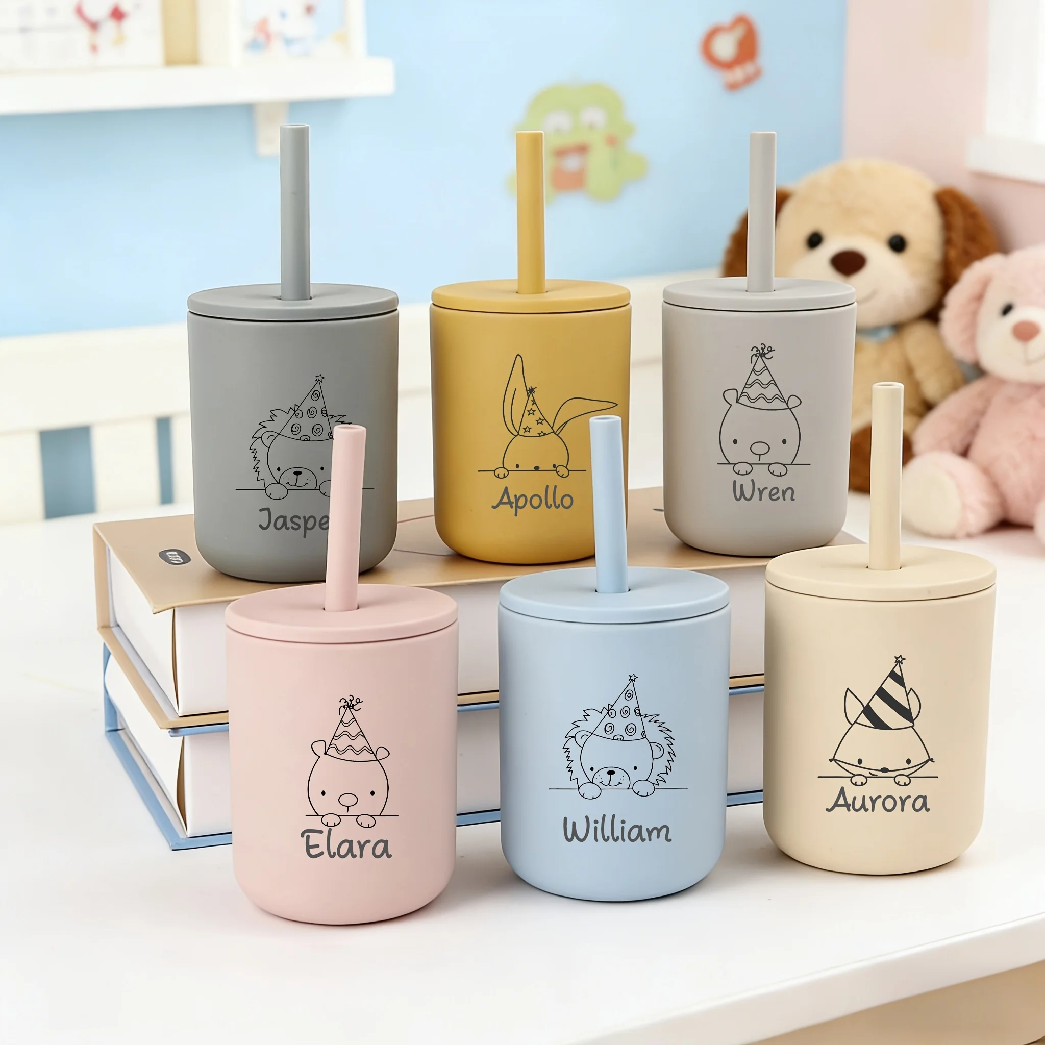 1pc Custom Baby Cup Silicone Training Cup for Children, Sippy Cup for learning Kid Drink Cup
