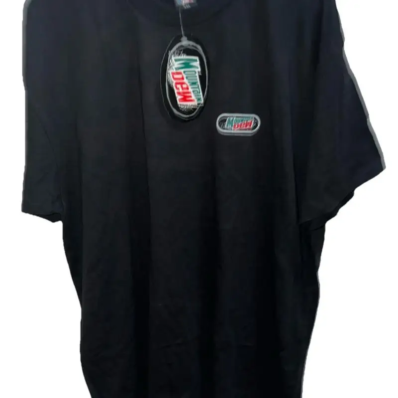 Camisa VTG Mountain Dew pequena média BLK manga curta anos 90 Mtn Dew Promo Tee XXL 3A