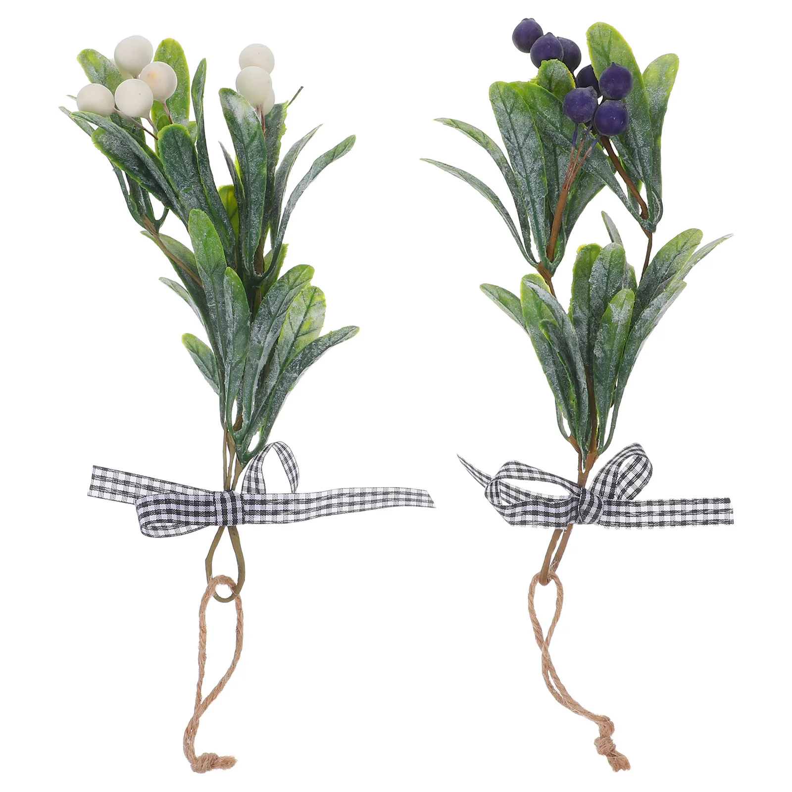 

2Pcs Fake Artificial Mistletoe Branch Hanging Xmas Door Swag Seasonal Home Fireplace Window Decoration Fake Mistletoe Branch